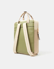 Faux Leather Backpack, Green (KHAKI), large