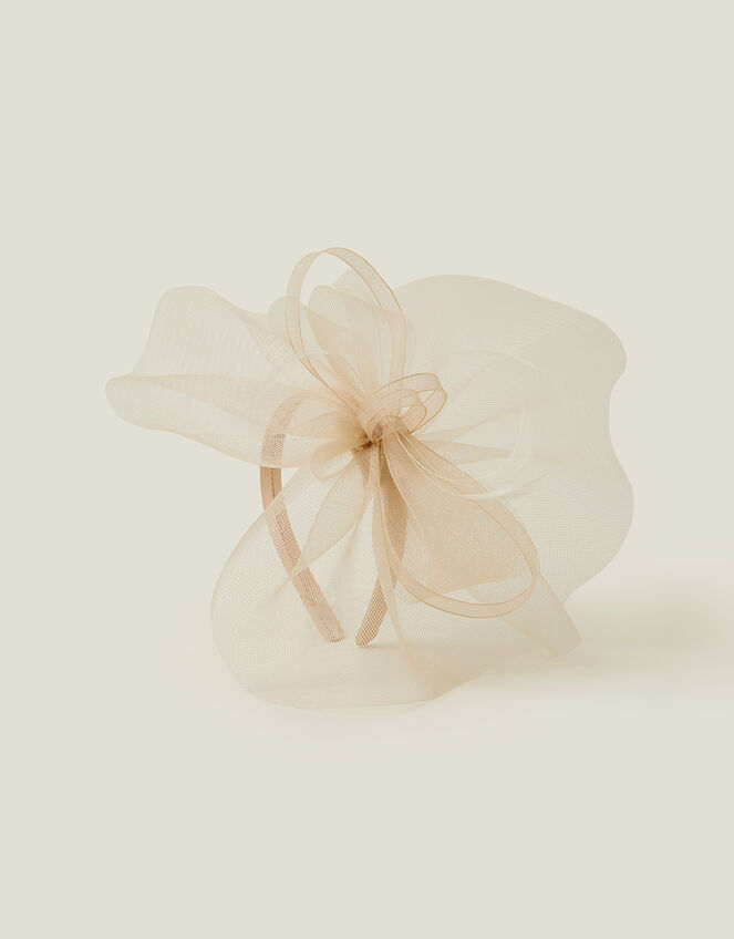 Mia Mini Crin Fascinator, Natural (CHAMPAGNE), large