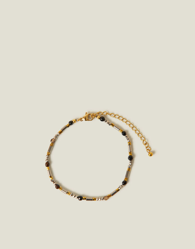 14ct Gold-Plated Stainless Steel Mix Bead Bracelet, , large