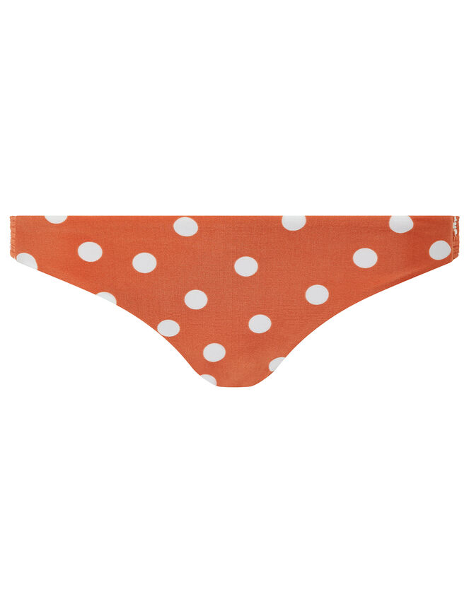 Polka Dot Bikini Briefswith Recycled Polyester, Brown (BROWN), large