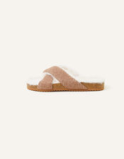 Cross-Over Suede Sandals, Tan (TAN), large