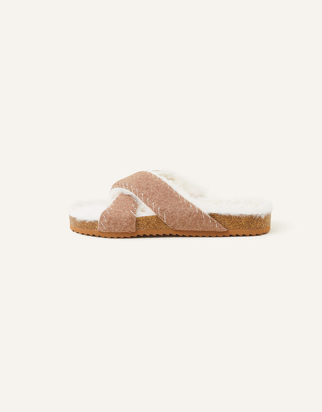 Cross-Over Suede Sandals, Tan (TAN), large