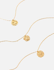 Gold-Plated Textured Horoscope Necklace, Gold (GOLD), large