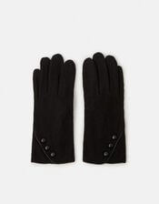 Plain Wool Gloves, Black (BLACK), large