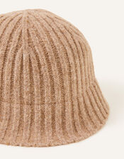Knit Bucket Hat, Camel (CAMEL), large