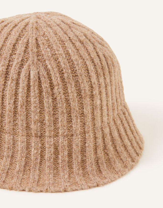 Knit Bucket Hat, Camel (CAMEL), large