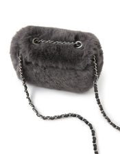 Mini Fluffy Cross-Body Bag, Grey (GREY), large