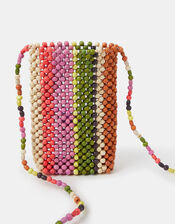 Stripe Beaded Phone Bag, , large