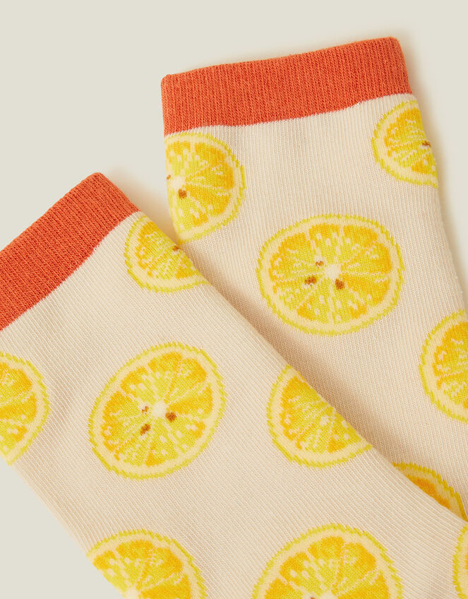 Lemon Print Socks, , large