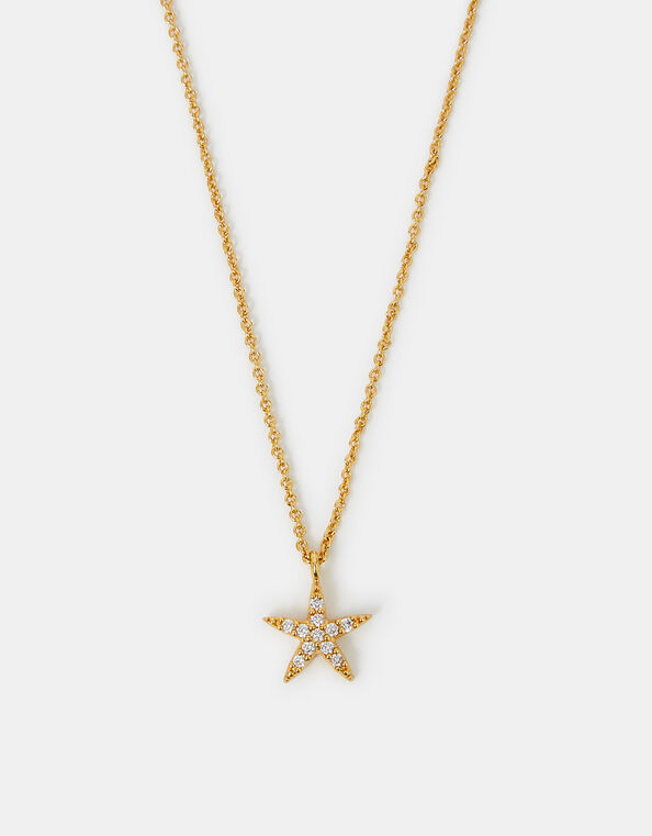 14ct Gold-Plated Starfish Pendant Necklace, , large