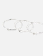 Sterling Silver Stacking Ring Set , Silver (ST SILVER), large