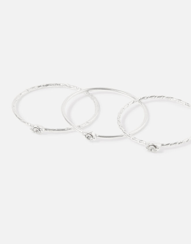 Sterling Silver Stacking Ring Set , Silver (ST SILVER), large