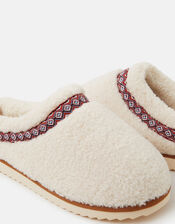 Borg Mule Slippers, Cream (CREAM), large