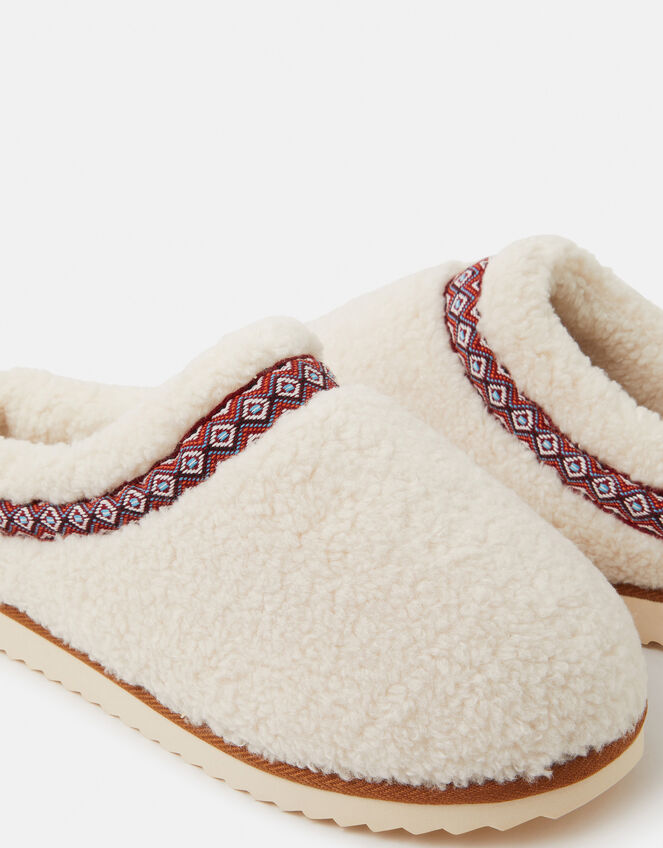 Borg Mule Slippers, Cream (CREAM), large