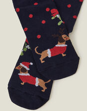 Dogs in Love Christmas Socks, Blue (NAVY), large