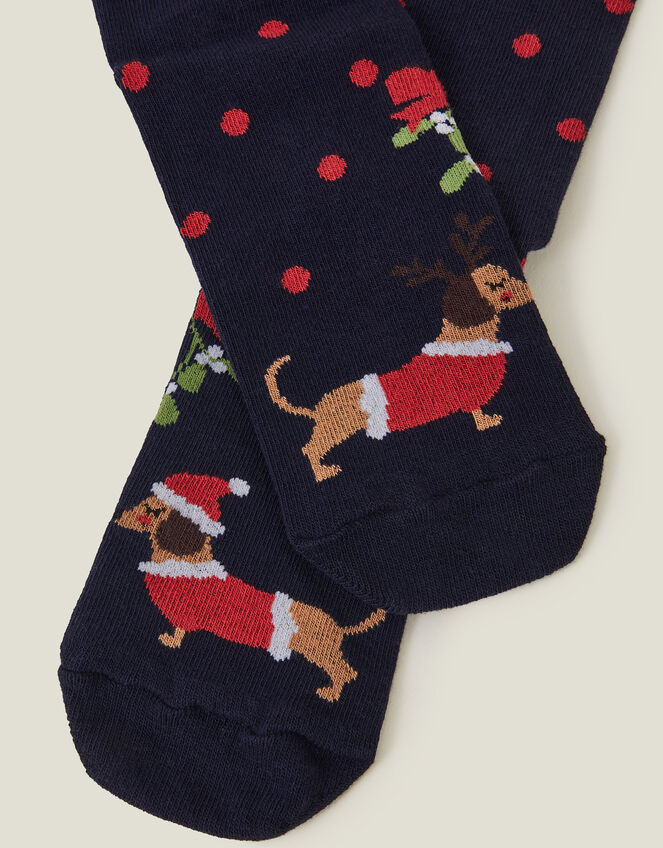 Dogs in Love Christmas Socks, Blue (NAVY), large
