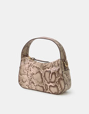 Mini Faux Snakeskin Handbag, , large