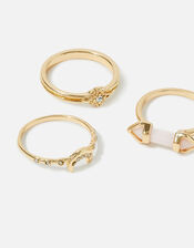 Star Moon Rings Set of Three, Pink (PINK), large