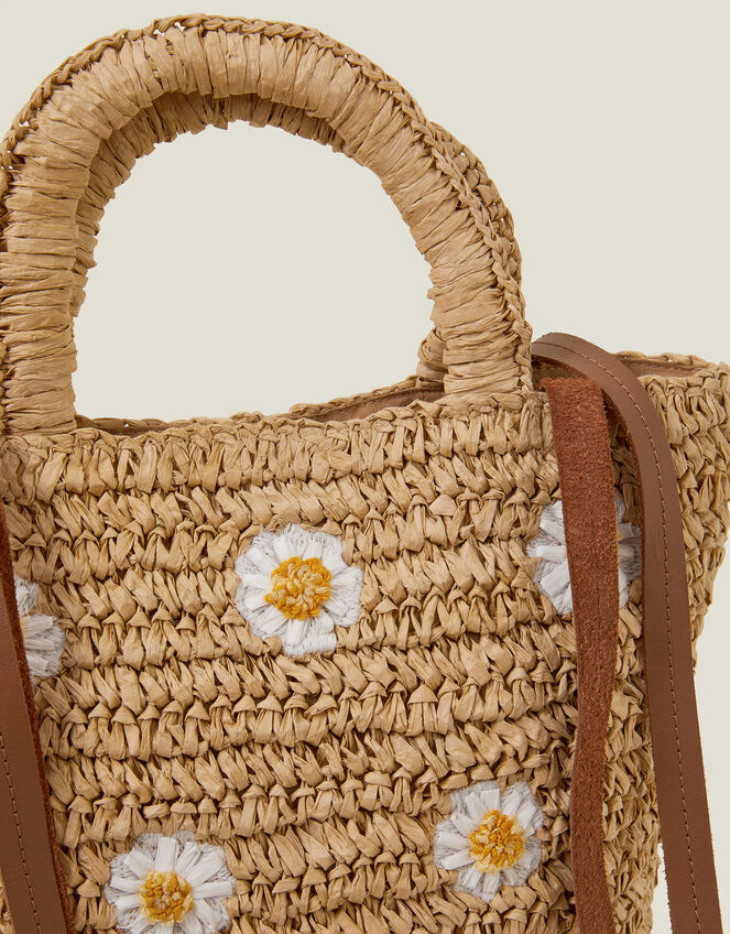 Raffia Daisy Handbag, , large