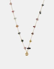 14ct Gold-Plated Semi-Precious Nugget Station Necklace, , large