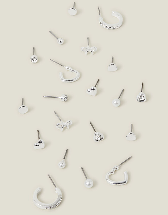 10-Pack Bow Stud and Hoop Earrings, , large