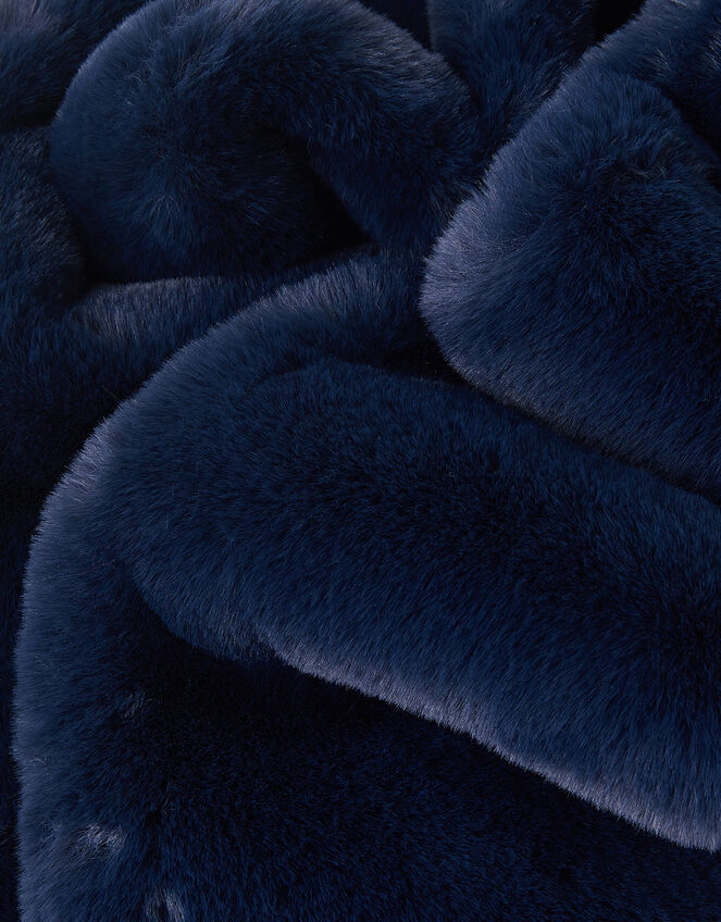 Faux Fur Stole, Blue (NAVY), large