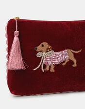 Sausage Dog Velvet Pouch, , large