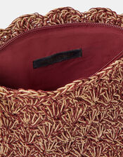 Metallic Woven Crossbody Bag, , large