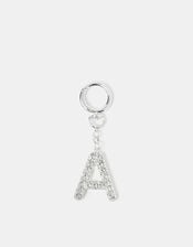 Diamant&eacute; Initial Bag Charm, Silver (SILVER), large