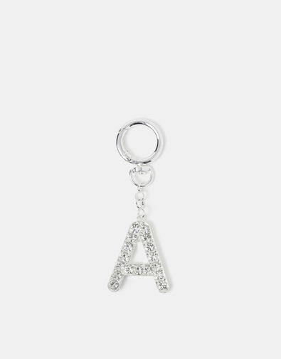 Diamant&eacute; Initial Bag Charm, Silver (SILVER), large