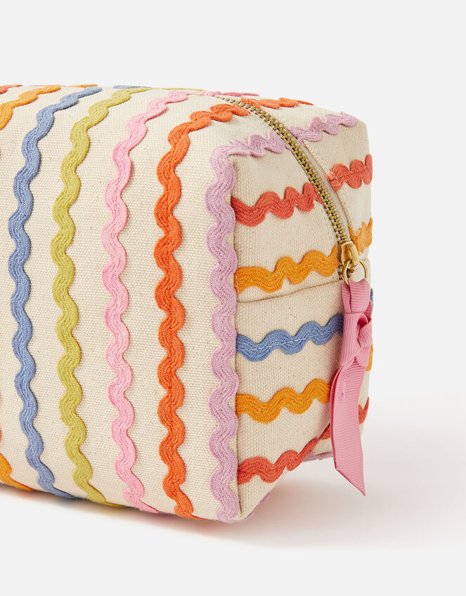 Rainbow Ric Rac Boxy Wash Bag, , large
