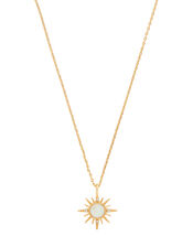 Gold-Plated Starburst Opal Necklace, , large