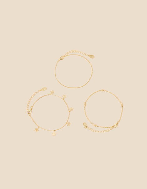 Flower Chain Anklets Set of Three, , large