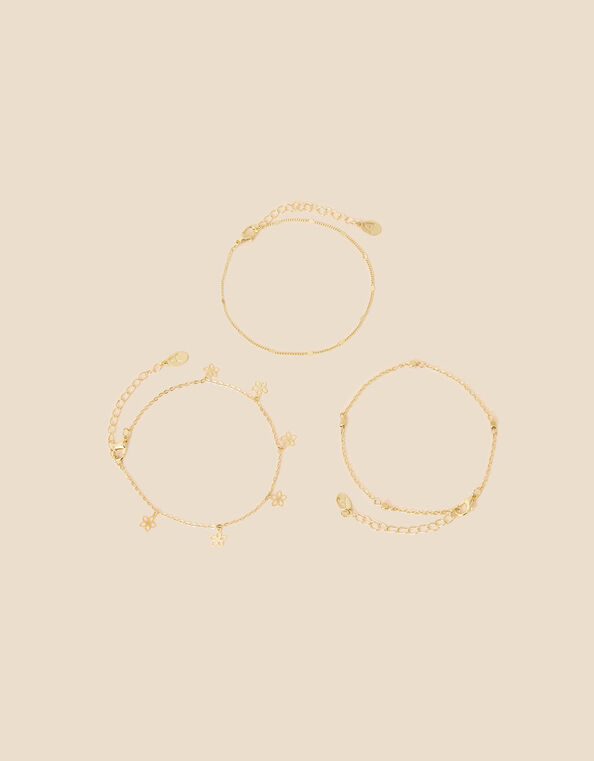 Flower Chain Anklets Set of Three, , large
