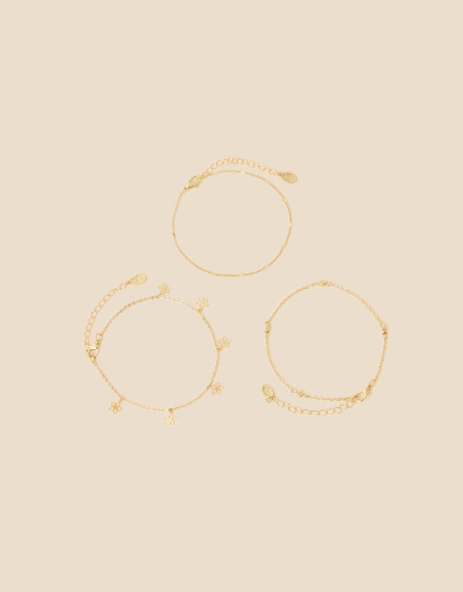Flower Chain Anklets Set of Three, , large