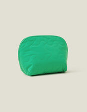 Quilted Wash Bag, Green (GREEN), large