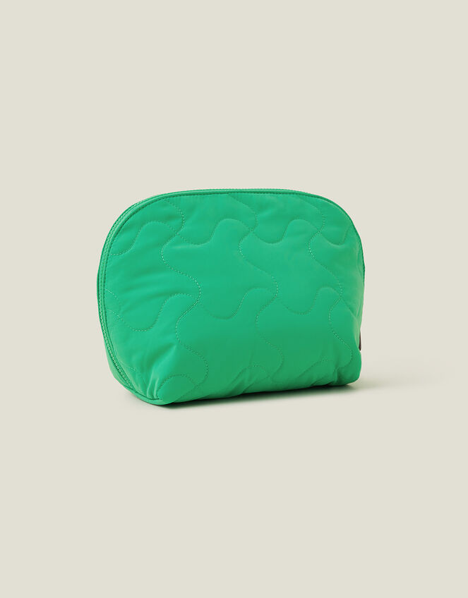 Quilted Wash Bag, Green (GREEN), large