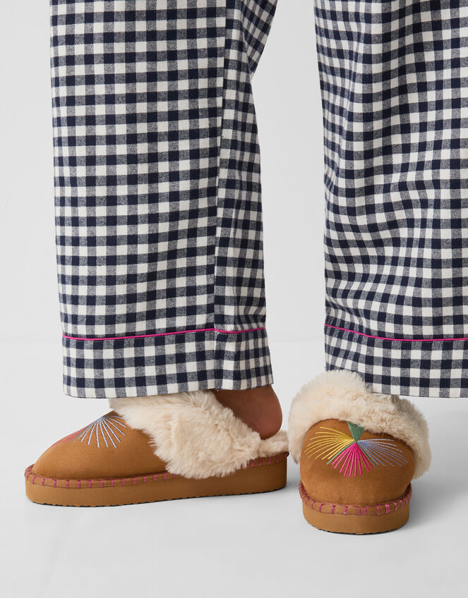 Embroidered Mule Slippers, Multi (BRIGHTS MULTI), large