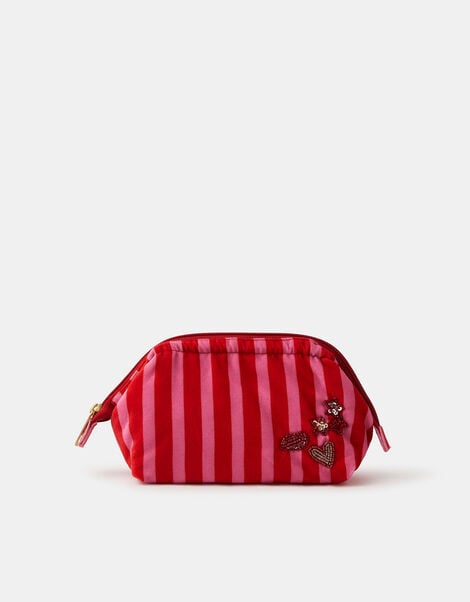 Star Embellished Stripe Make Up Bag, , large