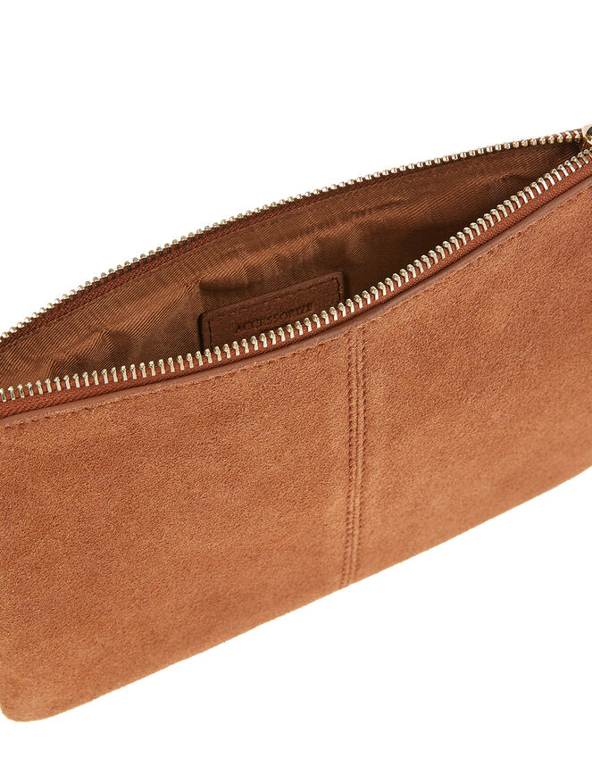 Suede Cross-Body Bag, Tan (TAN), large
