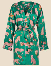 Leopard Print Robe, Teal (TEAL), large