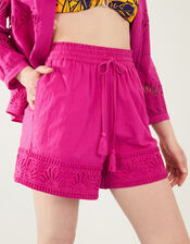 Shell Broderie Shorts, Pink (PINK), large