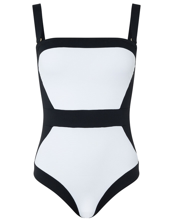 Illusion Textured Shaping Swimsuit Black | Swimsuits | Accessorize Global