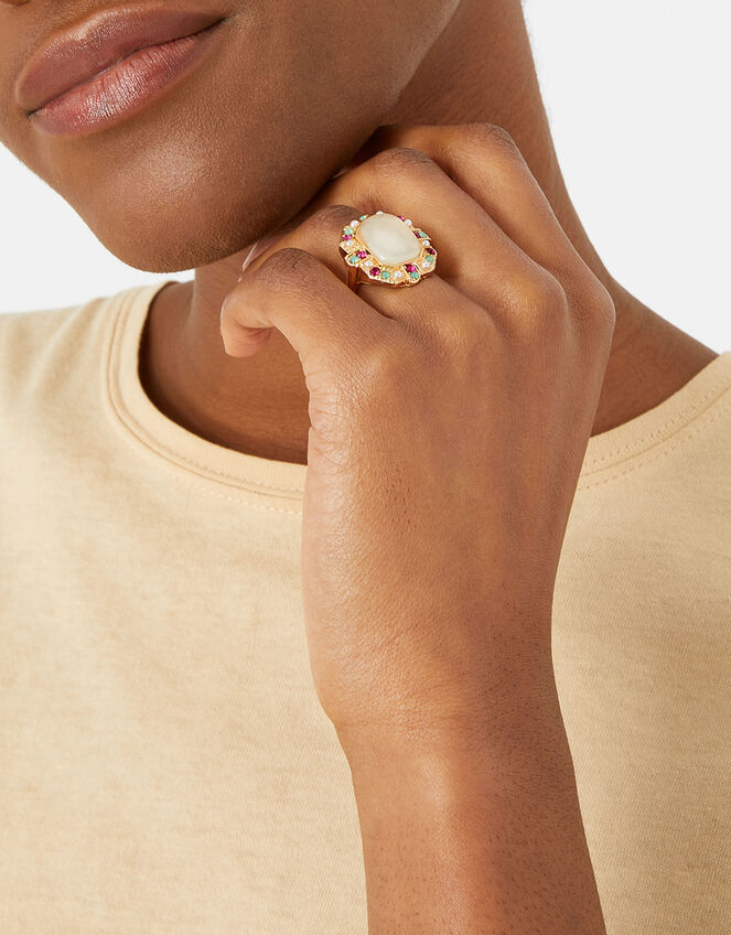 Romantic Ramble Statement Stone Ring, Multi (PASTEL-MULTI), large