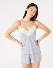 Teya Pyjama Vest and Shorts Set, Grey (GREY), large