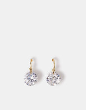 14ct Gold-Plated Cubic Zirconia Drop Earrings, Gold (GOLD), large
