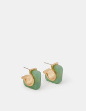 Chunky Square Resin Hoop Earrings, , large