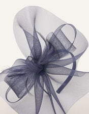 Mini Double Bow Crin Headband, Blue (NAVY), large