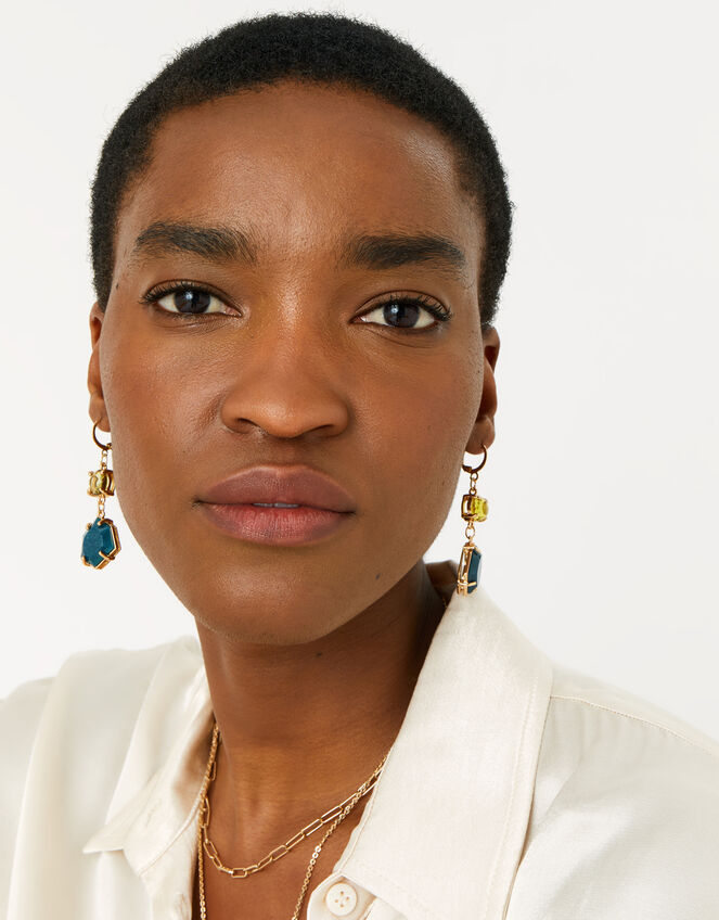 Country Retreat Double Gem Earrings, Multi (DARKS-MULTI), large
