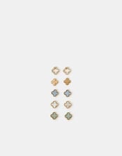 5-Pack Clover Stud Earrings, , large